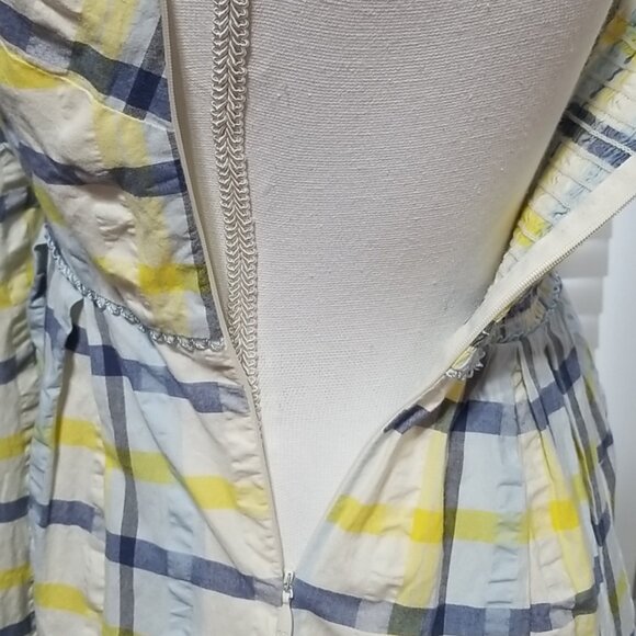 Juicy Couture Yellow and Blue Plaid Mini Halter Dress S - Picture 5 of 9